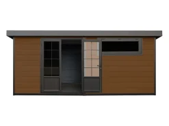 Abrigo de jardim em madeira compósita 28 mm antracite ou natural escuro - 17,2 m² - HAZELTON