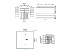 Abrigo de jardim em madeira tratada por autoclave 9,91 m² espessura 28 mm HORTUSA