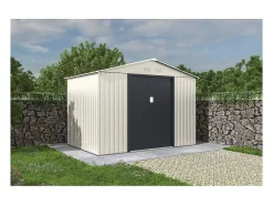 Abrigo de jardim em metal "Nebraska" - 5,29 m² - Bege/Cinza antracite