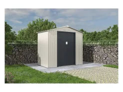 Abrigo de jardim em metal "Nebraska" - 4,07 m² - Bege/Cinza antracite