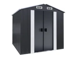 Abrigo de jardim em metal cinza Boston 4,12 m² com porta deslizante e ventilação integrada