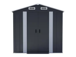 Abrigo de jardim em metal cinza Boston 4,12 m² com porta deslizante e ventilação integrada