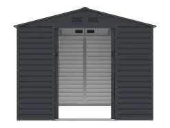 Abrigo de jardim em metal de aço galvanizado cinzento antracite - 7,17 m² - ADELMO