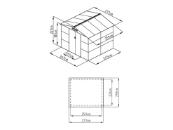 Abrigo de jardim em metal de aço galvanizado cinzento antracite - 7,17 m² - ADELMO