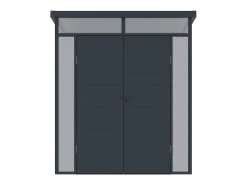 Abrigo de jardim em resina cinza 3,65 m² com piso, MINARO