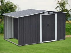 Abrigo de jardim LERY com 6 m² em aço galvanizado cinza