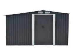 Abrigo de jardim LERY com 10,5 m² em aço galvanizado cinza