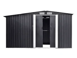 Abrigo de jardim LERY com 10,5 m² em aço galvanizado cinza