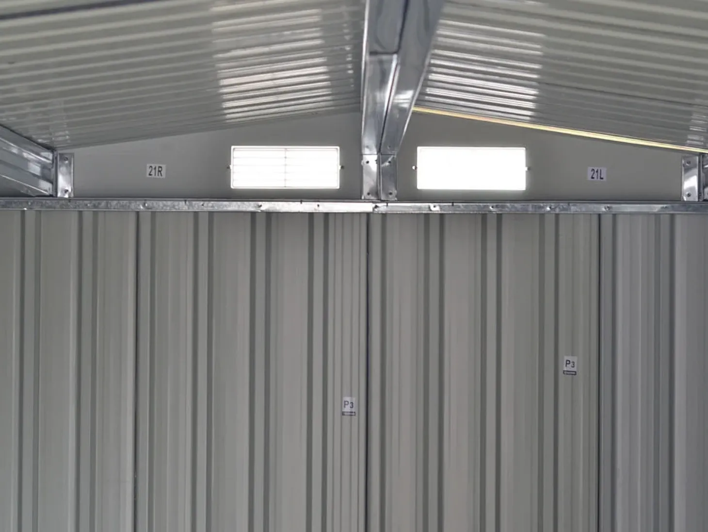 Abrigo de jardim LERY com 10,5 m² em aço galvanizado cinza