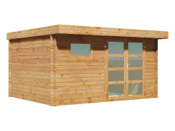 Abrigo de jardim madeira tratada em autoclave telhado plano 13 m² esp. 28 mm CORALIO