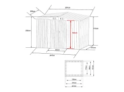 Abrigo de jardim MANSO com 5,2 m² em aço galvanizado - Cinza