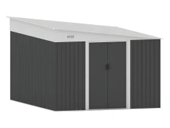 Abrigo de jardim metal adossado em aço galvanizado antracite 9,76 m² - DAXTON