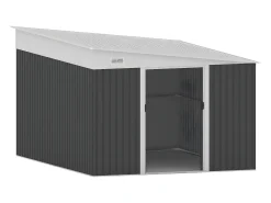 Abrigo de jardim metal adossado em aço galvanizado antracite 9,76 m² - DAXTON
