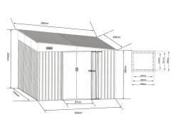 Abrigo de jardim metal adossado em aço galvanizado antracite 9,76 m² - DAXTON