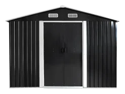 Abrigo de jardim metal aço galvanizado cinza 8 m² MANSO