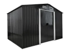 Abrigo de jardim metal aço galvanizado cinza 8 m² MANSO