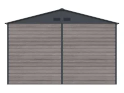 Abrigo de jardim metal aço galvanizado efeito madeira cinza 13,12 m² ADELMO