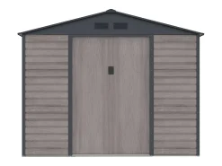 Abrigo de jardim metal aço galvanizado efeito madeira cinza 7,17 m² ADELMO