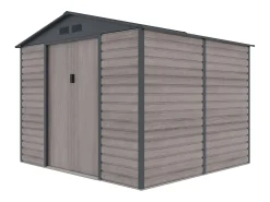 Abrigo de jardim metal aço galvanizado efeito madeira cinza 7,17 m² ADELMO