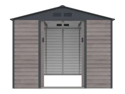 Abrigo de jardim metal aço galvanizado efeito madeira cinza 7,17 m² ADELMO