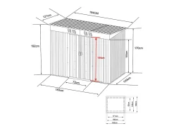 Abrigo de jardim metal aço galvanizado cinza 2,3 m² MANSO
