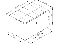 Abrigo de jardim metal aço galvanizado cinzento 4,29 m² FOLCO