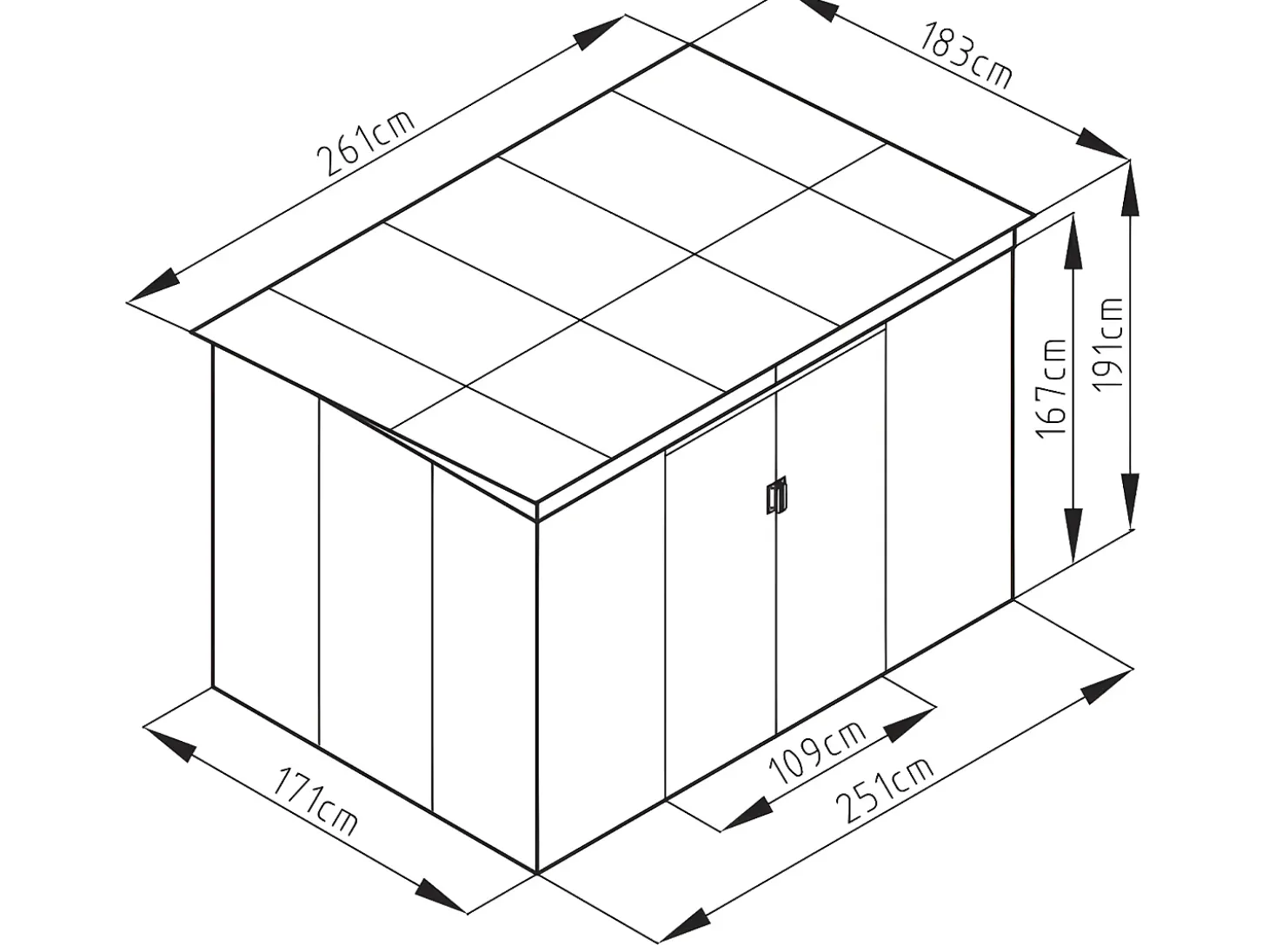Abrigo de jardim metal aço galvanizado cinzento 4,29 m² FOLCO