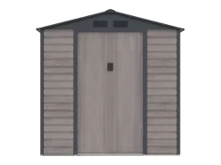 Abrigo de jardim metal aço galvanizado efeito madeira cinza 2,79 m² ADELMO