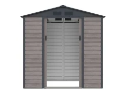Abrigo de jardim metal aço galvanizado efeito madeira cinza 2,79 m² ADELMO