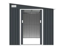 Abrigo de jardim metal de encostar à parede aço galvanizado antracite 5,49 m² DAUSTIN