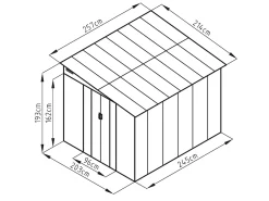 Abrigo de jardim metal de encostar à parede aço galvanizado antracite 5,49 m² DAUSTIN