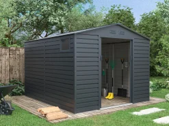 Abrigo de jardim metal em aço galvanizado antracite 8,94 m² ADELMO