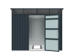 Abrigo de jardim metálico em aço galvanizado cinza antracite 6,6 m² - CLAFTON