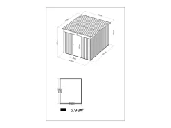 Abrigo de jardim metálico em aço galvanizado cinza antracite 6,6 m² - CLAFTON