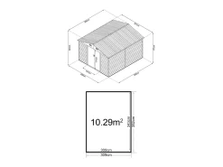 Abrigo de jardim metálico efeito madeira 11,75 m² aço galvanizado ARSEGO