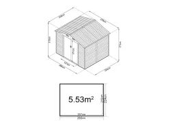 Abrigo de jardim metálico efeito madeira 6,62 m² aço galvanizado ARSEGO
