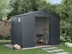 Abrigo de jardim metálico em aço galvanizado cinza antracite - 5,40m² - ADELMO