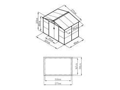 Abrigo de jardim metálico em aço galvanizado cinza antracite - 5,40m² - ADELMO