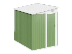 Abrigo de jardim metálico adossado em aço galvanizado verde sálvia 3,15 m² - DAXTON