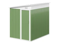 Abrigo de jardim metálico adossado em aço galvanizado verde sálvia 3,15 m² - DAXTON