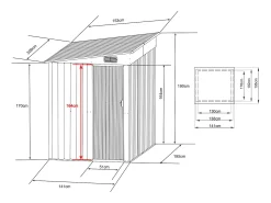 Abrigo de jardim metálico adossado em aço galvanizado verde sálvia 3,15 m² - DAXTON