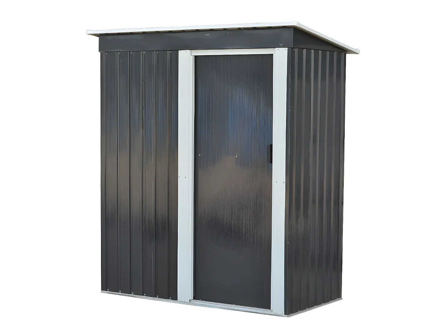 Abrigo jardim em aço galvanizado porta de correr 1,1 m² BIRON