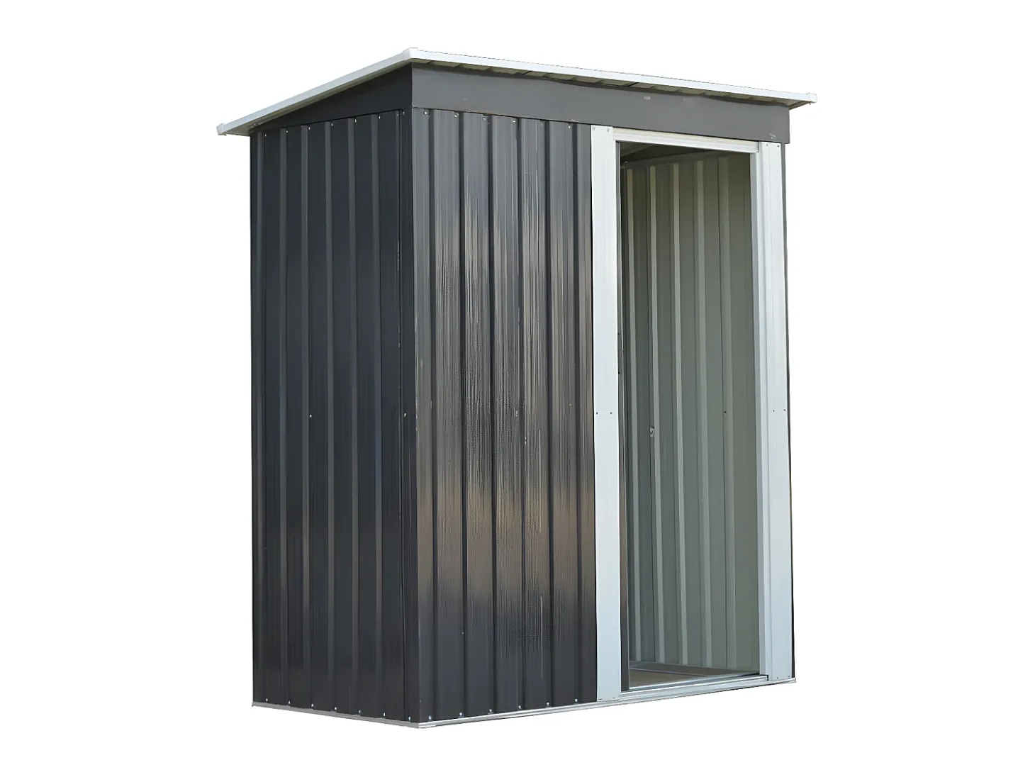 Abrigo jardim em aço galvanizado porta de correr 1,1 m² BIRON
