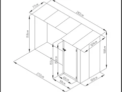 Abrigo lenha aço arrumação para ferramentas de 3,49 m3 2 esteres C302xL119xA190 cm DORWOOD