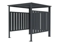 Abrigo multifuncional para bicicletas em aço galvanizado cinza antracite - COPERNO