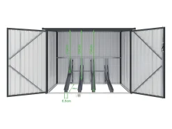 Abrigo para bicicletas metal aço galvanizado cinza antracite 4 m² para 4 bicicletas NIKI