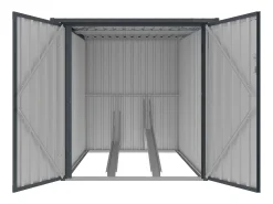 Abrigo para bicicletas metal aço galvanizado efeito madeira 2,8 m² para 2 bicicletas NIKI