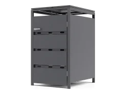Abrigo para caixote do lixo em aço galvanizado cinza antracite 1 caixote 68x80x116 240L LOKAFA