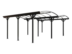 Abrigo para carro duplo alumínio, 2 viaturas, 30 m², cinza antracite BARESA