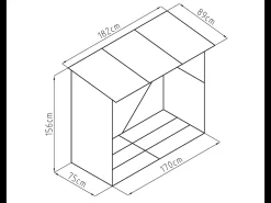 Abrigo para lenha aço galvanizado 1,98 m3 2 esteres C182 x L89 x A156 cm BIRWOOD